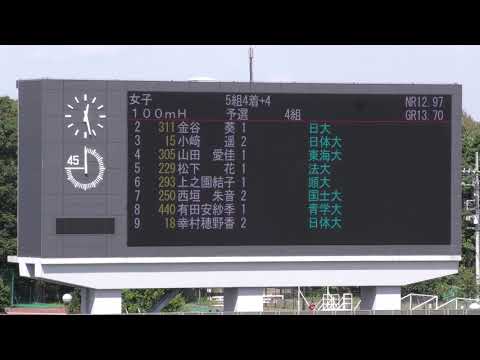 女子100mH 予選4組 関東学生新人 R01