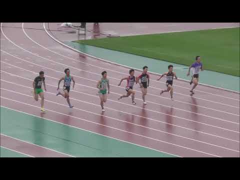 男子100m_予選7組_第71回北海道高校陸上20180613
