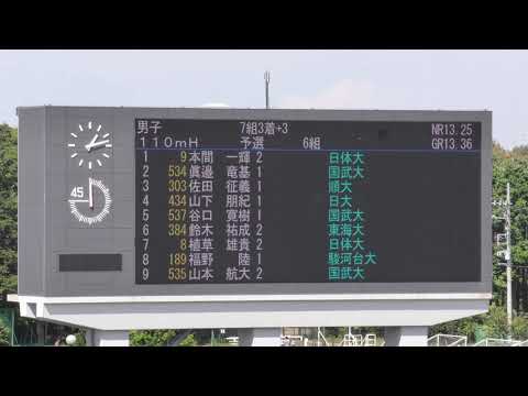 男子110mH 予選6組 関東学生新人 R01