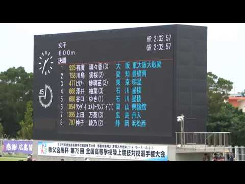 決勝 女子800m 沖縄インターハイ R1