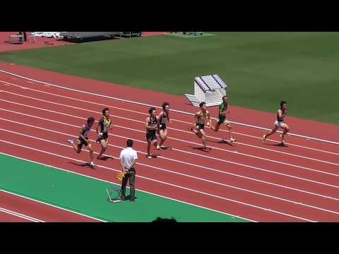 愛知県高校総体　男子100m　予選第4組　2018/05/19