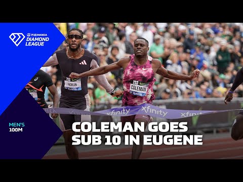Christian Coleman goes sub-10 in Eugene 100m - Wanda Diamond League 2024