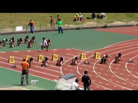20180429 大阪陸上競技カーニバル　中学女子　100m　予選　5組