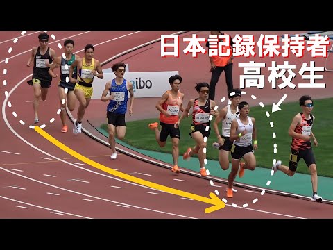 松本が後ろから落合晃を追いかける GP CT Bronze 男子800m Yogiboアスレチックチャレンジ陸上2024 ヨギボーACC新潟