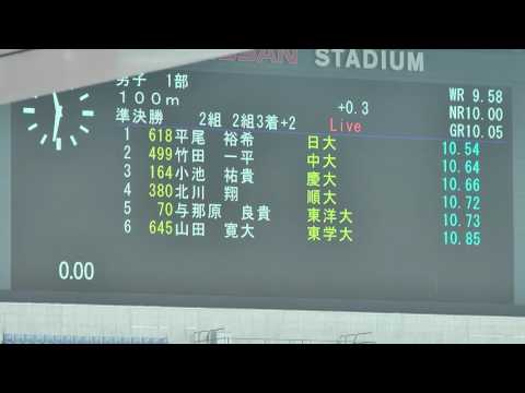 H29　関カレ　男子1部100m　準決勝2組