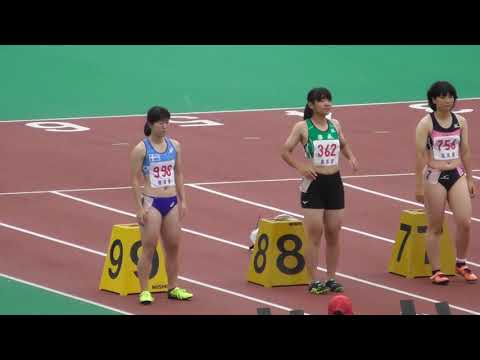 女子100m_B決勝_第50回北海道高体連札幌支部新人陸上20180819