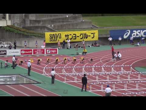 布施ｽﾌﾟﾘﾝﾄ2016 女子100mH第1ﾚｰｽ2組新川涼香14.45(+1.7) Suzuka SHINKAWA 1st