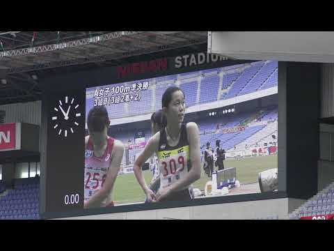 H29　ジュニアオリンピック　A女子100m　準決勝3組
