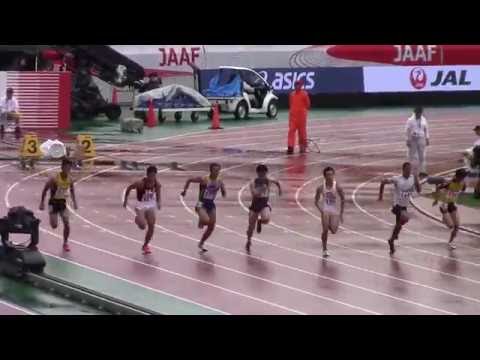2016 日本選手権陸上 男子100m予選1 ケンブリッジ