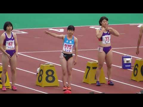女子100m_A決勝_第50回北海道高体連札幌支部新人陸上20180819