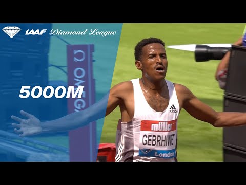 Hagos Gebrhiwet wins the men&#039;s 5000m race in London - IAAF Diamond League 2019