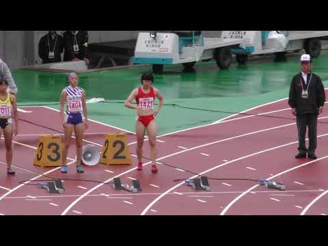 女子100m予選6組　U18日本選手権R01