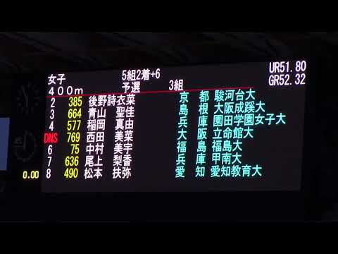2018日本インカレ陸上 女子400m予選1～5