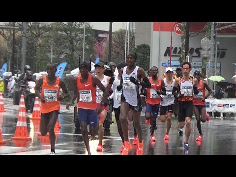 2019.3.3 東京マラソン 11km地点 大迫傑選手、神野大地選手らの先頭からサブ3ペースまで Tokyo Marathon