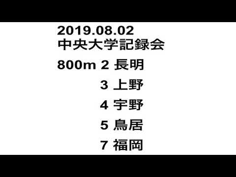 【中大陸上部】2019.08.02 中大記録会