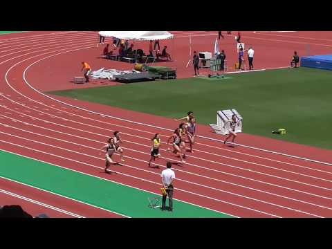 愛知県高校総体　女子100m　予選第5組　2018/05/19
