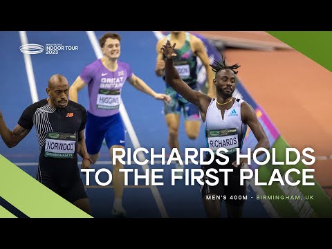World indoor champion Richards 🇹🇹 for the win in the men&#039;s 400m 🔥 | World Indoor Tour 2023