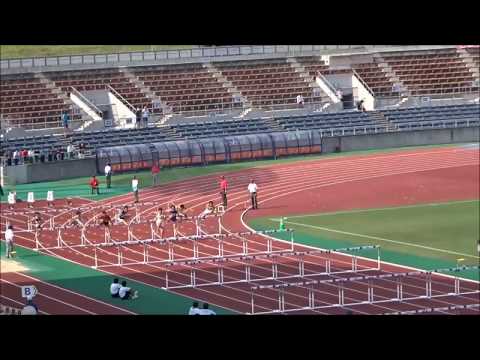 野本周成選手（早稲田大）男子110mハードル決勝、優勝タイム：13秒88（大会新記録）　～第72回愛媛陸上選手権大会～