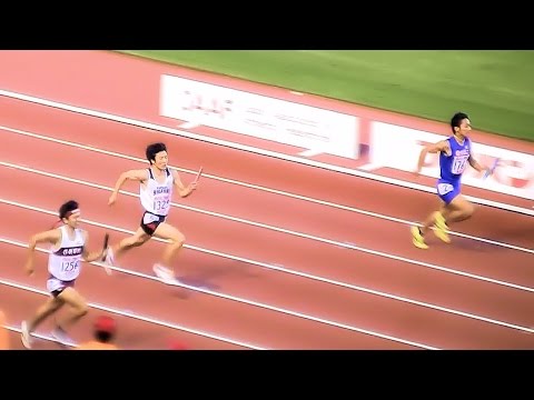 2015ユース陸上男子 4×100ｍR 予選4組 20151017