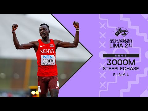 Serem strikes gold in men&#039;s 3000m steeplechase | World Athletics U20 Championships Lima 2024