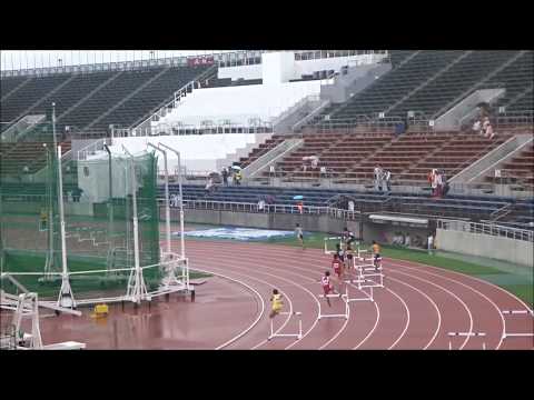 愛媛県高校新人大会2017・男子400mハードル予選2組、1着：大舘侑弥（松山南高）57秒82