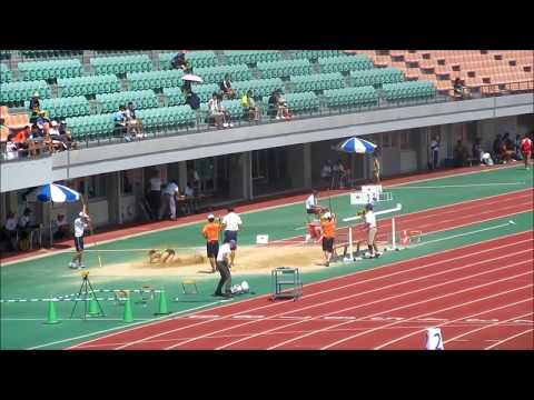 男子走り幅跳び決勝、1位：岡田太一（松山東高）6m60　～愛媛県高校陸上新人大会2017中予地区予選～