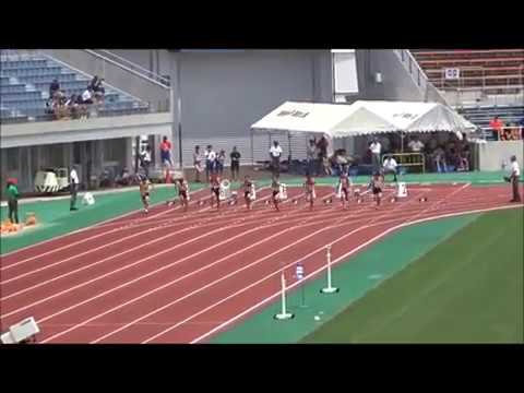 女子2年100m予選6組、1着：宮内理帆（南第二中）12秒96　～第69回愛媛県中学校総合体育大会・陸上～