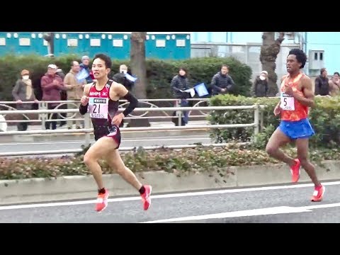 東京マラソン 36km地点 2018年2月25日 ／ 設楽悠太 2時間6分11秒 日本新記録