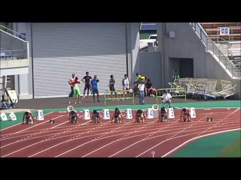 男子100m予選7組、1着：渡部寛人（愛媛大）10秒82 ～第72回愛媛陸上選手権大会～