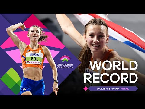Femke Bol breaks 400m world indoor record 49.17 | World Athletics Indoor Championships Glasgow 24