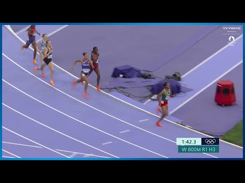 【陸上女子】エチオピアのメスレが「1分58秒07」自己ベストで1位｜パリオリンピック 陸上女子800m予選3組