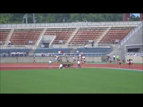女子4×100mリレー予選4組、1着：南第二中　50秒75　～第69回愛媛県中学校総合体育大会・陸上～