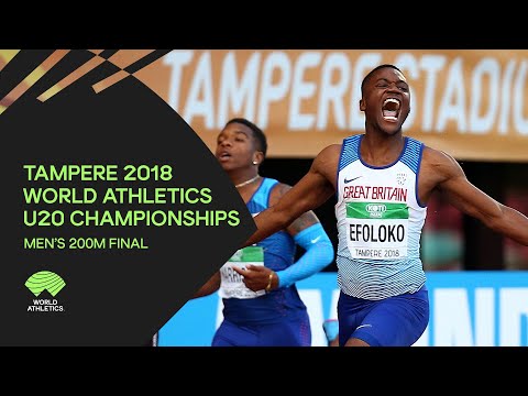 Men&#039;s 200m Final - World Athletics U20 Championships Tampere 2018