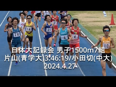 日体大記録会 男子1500m7組 2024.4.27