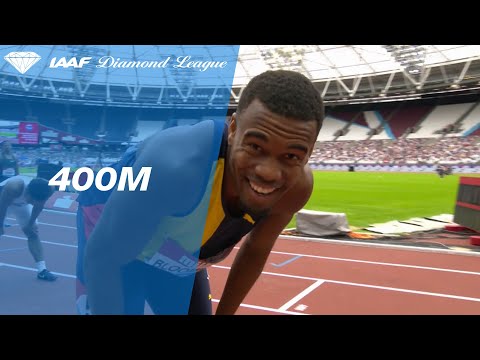 Akeem Bloomfield holds off Jonathan Jones to win the 400m in London - IAAF Diamond League 2019