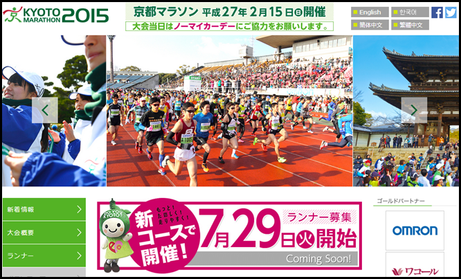 京都マラソン2015 トップページ画像