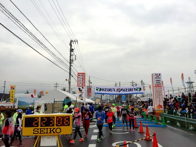 いびがわマラソン2014 フィニッシュ地点の写真