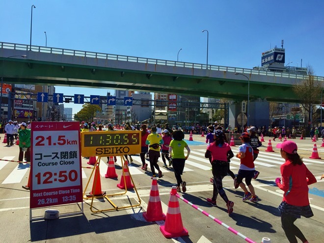 名古屋ウィメンズマラソン 21.5キロ関門の様子