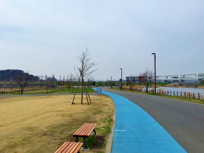 新横浜公園内のランニングコースの写真