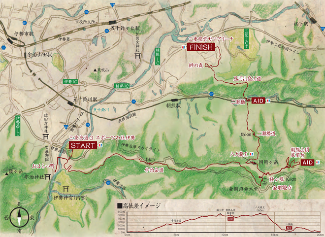 伊勢の森トレイルランニングレース2018コースマップ