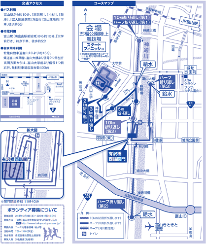 神通川マラソン2019コースマップ