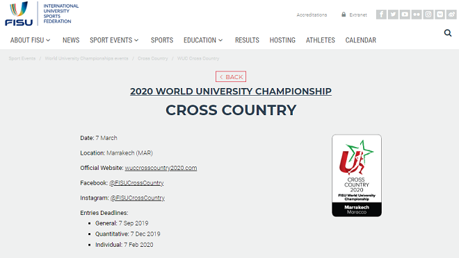 世界大学クロスカントリー選手権2020画像