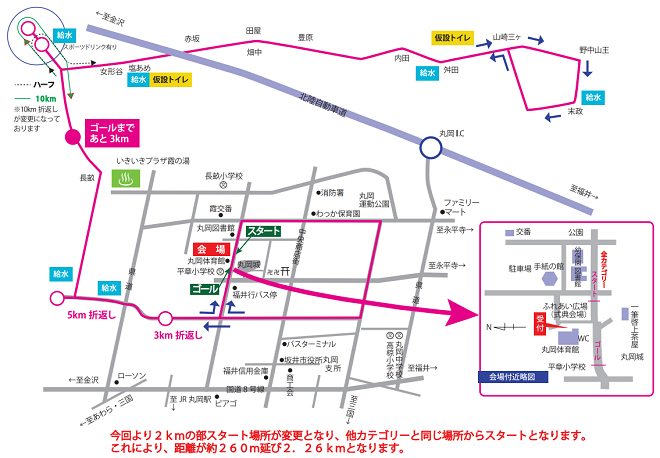 坂井市古城マラソン2019コースマップ