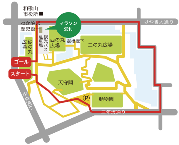和歌山城下町マラソン2018コースマップ